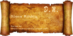 Diera Mihály névjegykártya